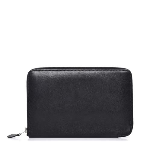 HERMES Evergrain Azap GM Combined Wallet Black